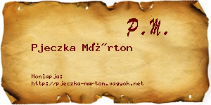 Pjeczka Márton névjegykártya